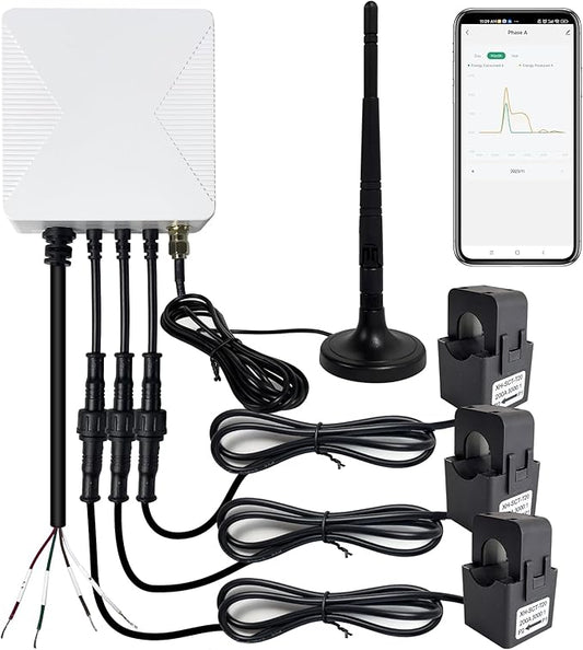 Smart Energy Monitor with 3 * 200A Circuit Level Sensors, Home Power Monitor by EdgeAnt