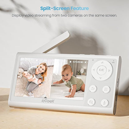 ieGeek 1080P Baby Monitor with 2 Cameras | 4.3" Split-View - Image 2