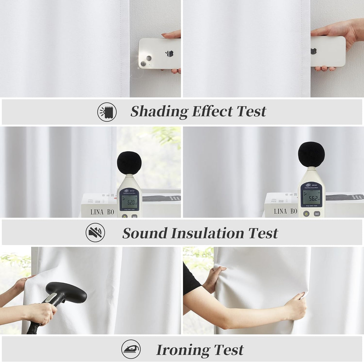 Full Blackout Curtains White 84 Inch Length, Heat and Full Light Blocking Thermal Insulated Shading Linen Panels for Nursery Living Room Back Tab Hook Belt 50 x 84 Inches Drop,2 Pieces