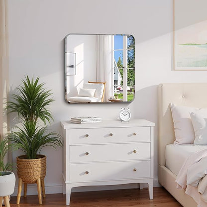 CILIBER Frameless Mirror, 24x24 Beveled Bathroom Mirrors - Image 5
