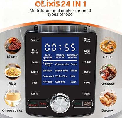 OLIXIS Electric Pressure Cooker 6.34Quart, 24 Functions in 1, Stainless Steel - Image 3