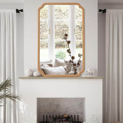 30"x48" Wood Bathroom Mirror for Wall, Large Wood Bathroom Vanity Mirror - Image 4