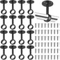 Qunclay 16 Pack 1 Inch Curtain Rod Ceiling Mount Bracket Heavy Duty Flange Closet Rod Holder Wardrobe Pole Holder for Home Kitchen Shelf Wall Window Room with Screws