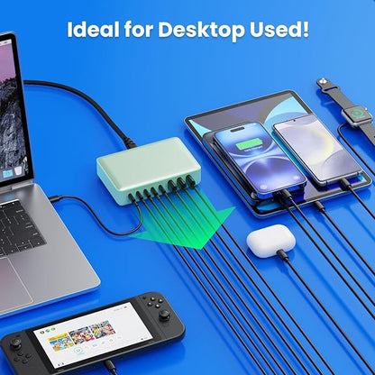 USB C Charger 300W USB C Charger Block 8-Ports GaN IV Fast Charging Station - Image 6