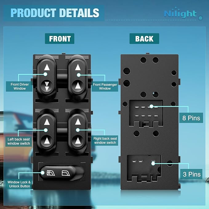 Nilight Power Master Window Switch Compatible - Image 3
