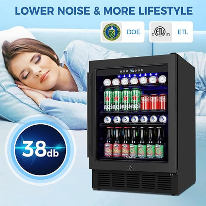 24 Inch Wide Beverage Refrigerator, Under Counter 24" Beverage Cooler - Image 7