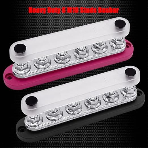 6 x M10 Studs Power Distribution Block Bus Bar 12V, Ampper 7" HD 300A Marine - Image 2