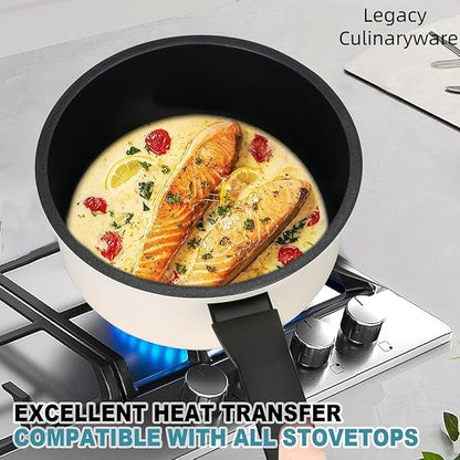 Nonstick Sauce Pan with Lid, 1.5QT small pot, PFOA Free, Kitchen Pots Induction - Image 6