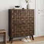 29.5“W Shoe Cabinet with 2 Embossed Checkerboard Pattern Flip Drawers, by SmartFENDEE