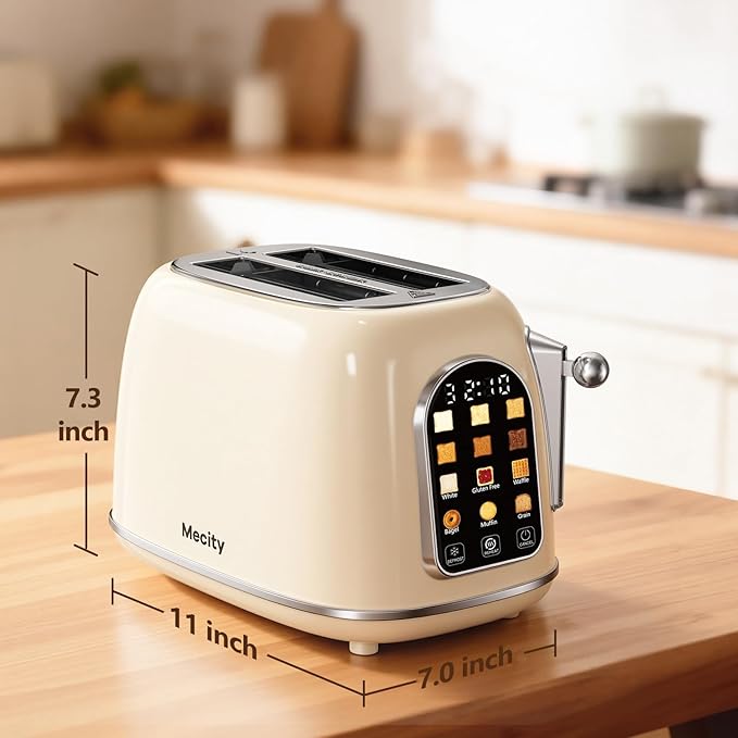 Mecity Toaster 2 Slice, Touch Screen Wide Slot Retro Toaster - Image 8