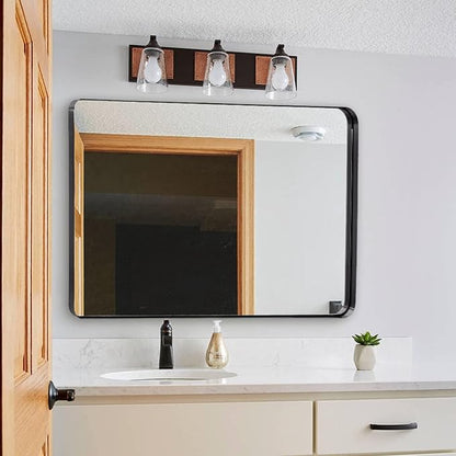 ANDY STAR Wall Mirror for Bathroom, 30x36 Matte Black Bathroom Mirror, Modern - Image 2