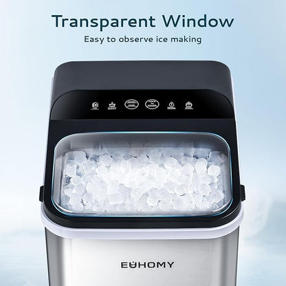 EUHOMY Nugget Ice Maker Countertop, Ready in 8 Mins, Self-Cleaning, 34lbs/24H - Image 7