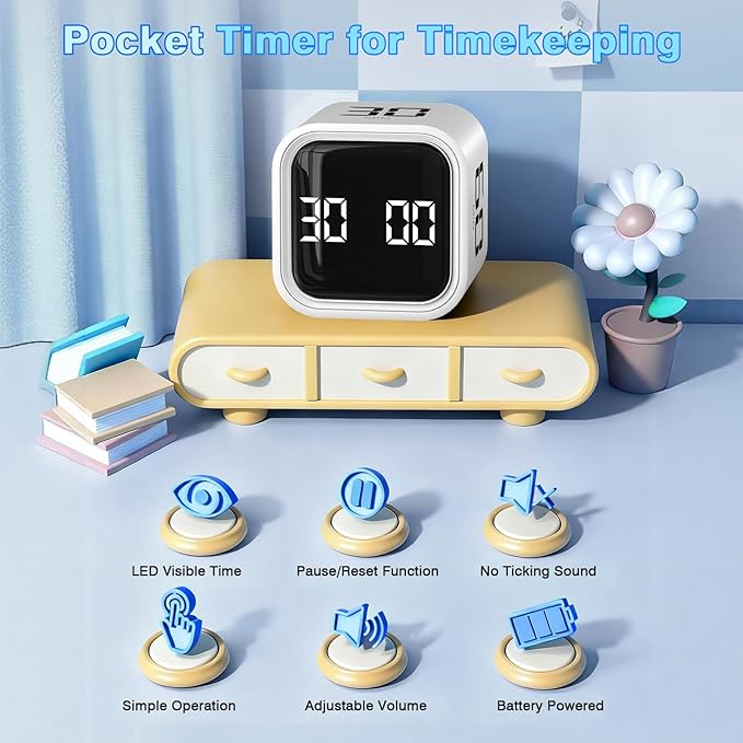 Cube Pomodoro Timer, Smart Productivity Timer 5/10/30/60 Minutes & Custom - Image 5