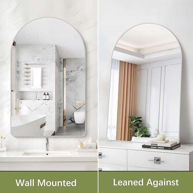 Arched Bathroom Mirror, Wall Mounted Mirror, Living Room, Hanging or Leaning - Image 8