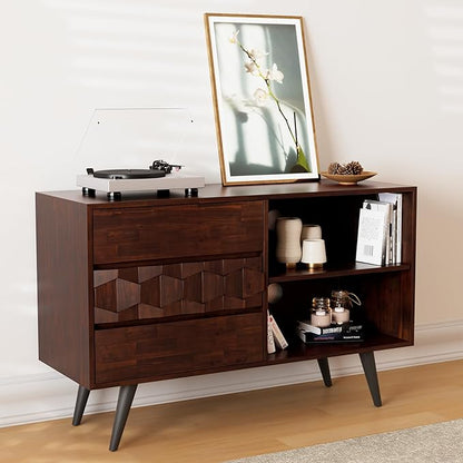 Bme Georgina 45 Inch Solid Wood TV Stand, Under 10 Minutes Assembly - Image 4