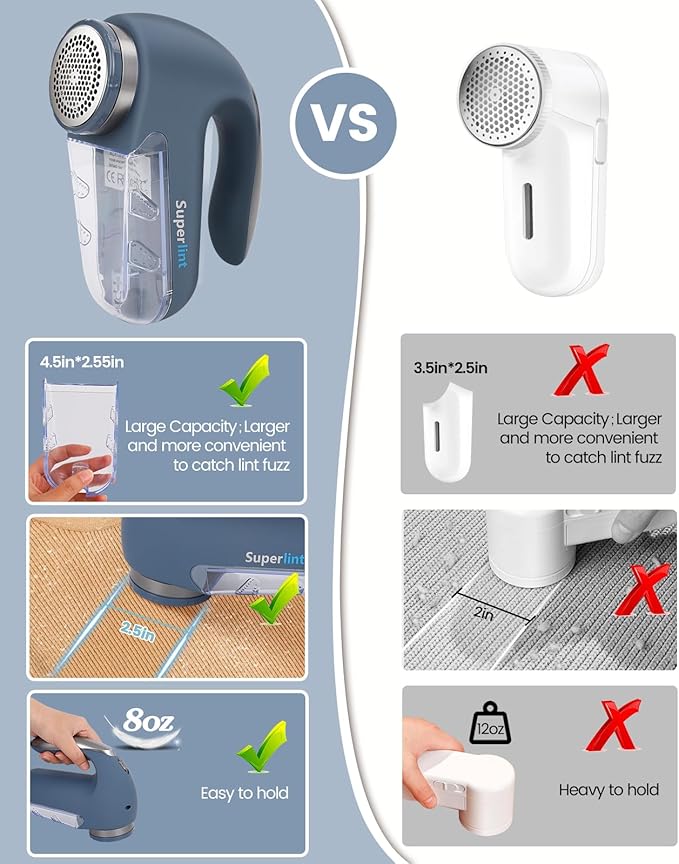 SUPER LINT Electric Sweater Shaver Fuzz Pill Bobble Remover - Image 4