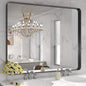 LOAAO 48x36 Inch Black Metal Framed Bathroom Mirror by LOAAO