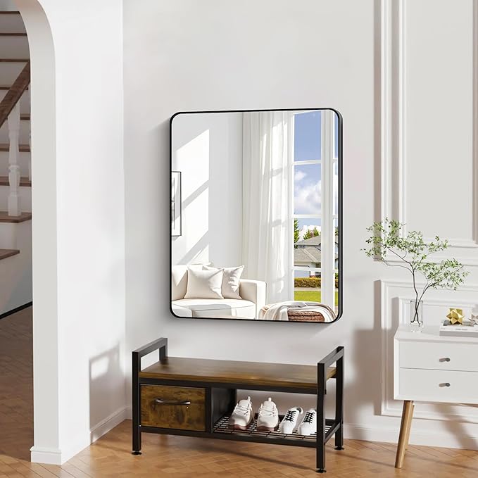 30" x 36"Bathroom Mirror, Matte Black Wall Mirror - Image 4