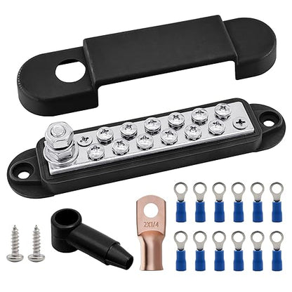 1/4" Stud Power Distribution Block Bus Bar by Ampper