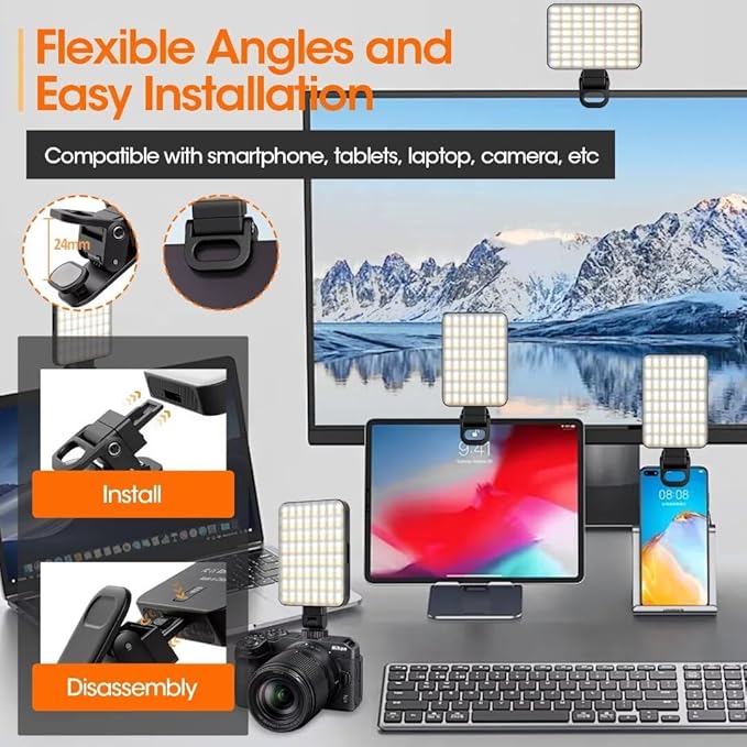 JINGCOOL Magnetic Selfie Light, Portable Phone Clip, 6 oz, Rechargeable Ring - Image 4