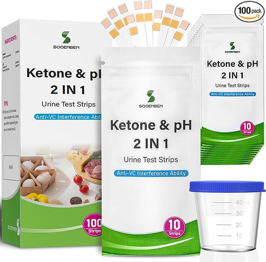 2-in-1 Ketone Test Strips, 100cts Keto and pH Strips Urine Test by Unknown