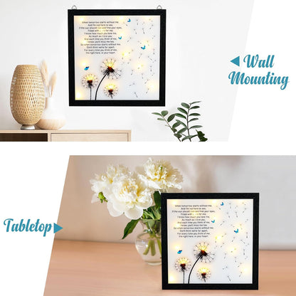 Memorial Gifts LED Shadow Box Sympathy Gift Condolences Grief Dandelion | Bereavement Gifts Ideas for Loss of Mother Mom Father Dad in Memory of Loved One Rememberance Funeral