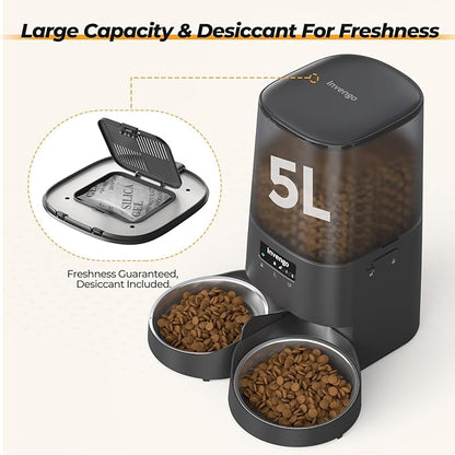 Automatic Cat Feeder with App Control, 5L Food Dispenser - Image 2
