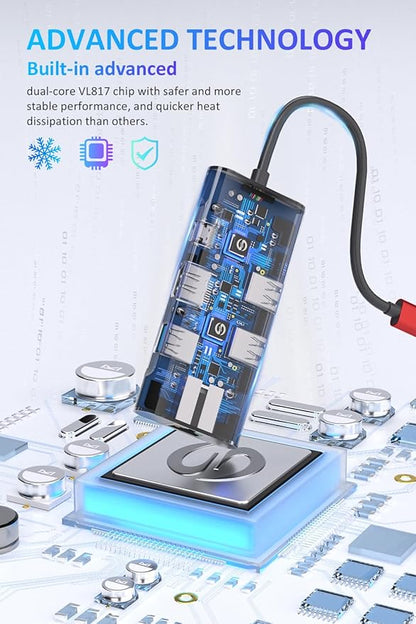 UtechSmart USB C Hub, Ethernet Multiport Adapter 6 in 1 USB C to HDMI Dock - Image 6