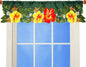 Embroidered Tropical Palm Leaves and Hibiscus Flower Curtain Valance W 57 × L 14 Inches for Hawaiian Luau, Paradise Jungle Beach Themed Party, Kitchen Window Decorations (Hibiscus)