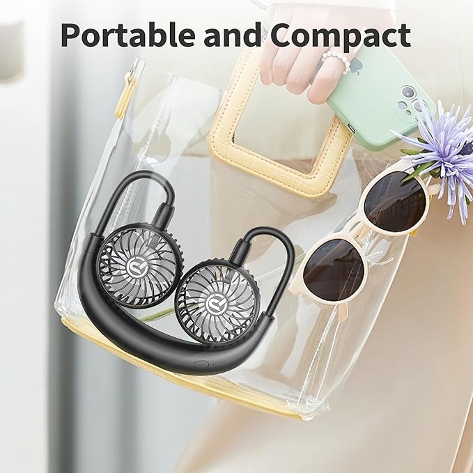 COMLIFE Portable Neck Fan, 2600mAh Battery Operated Ultra Quiet Hands Free USB - Image 6