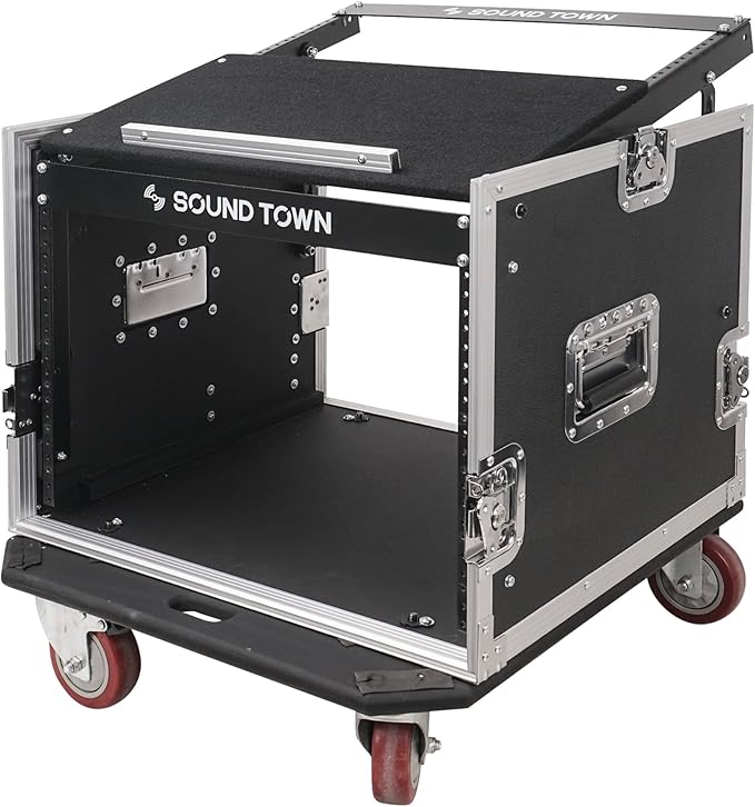 Sound Town Enhanced Thickness 1/2” Plywood 8U Audio Rack/Road ATA Case - Image 3