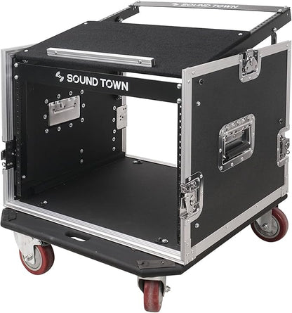 Sound Town Enhanced Thickness 1/2” Plywood 8U Audio Rack/Road ATA Case - Image 3