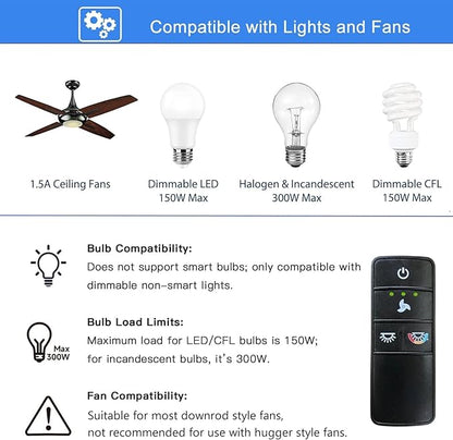 A25-TX028C Universal 3-Speed Ceiling Fan Remote Control Kit Replacement - Image 7