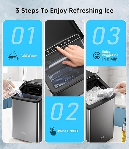 Ice Maker Nugget Countertop 40LBS Pebble Ice Machine, Quick Ice Making - Image 7