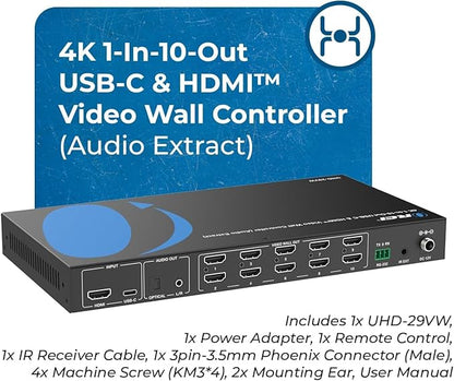 OREI 4K 3x3 Video Wall Controller – HDMI & USB-C Video Wall Processor, 1080p - Image 10