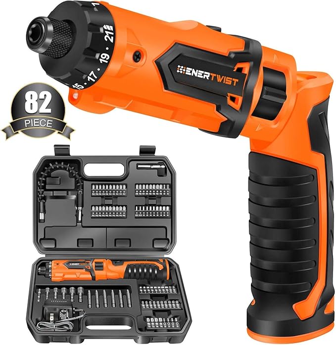 ENERTWIST 8V Cordless Electric Screwdriver, 21+1 Cluth, Dual Position Handle by ENERTWIST