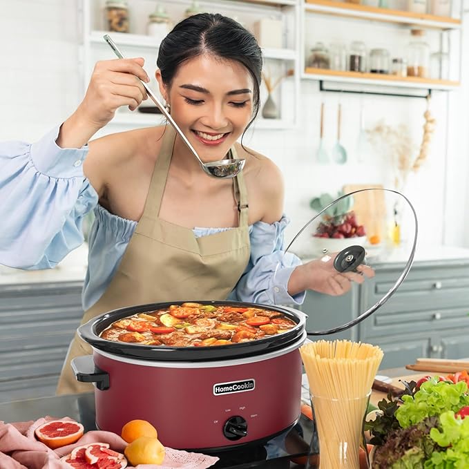 HOMECOOKIN 6 Quart Slow Cooker Oval Manual Pot Food Warmer - Image 5