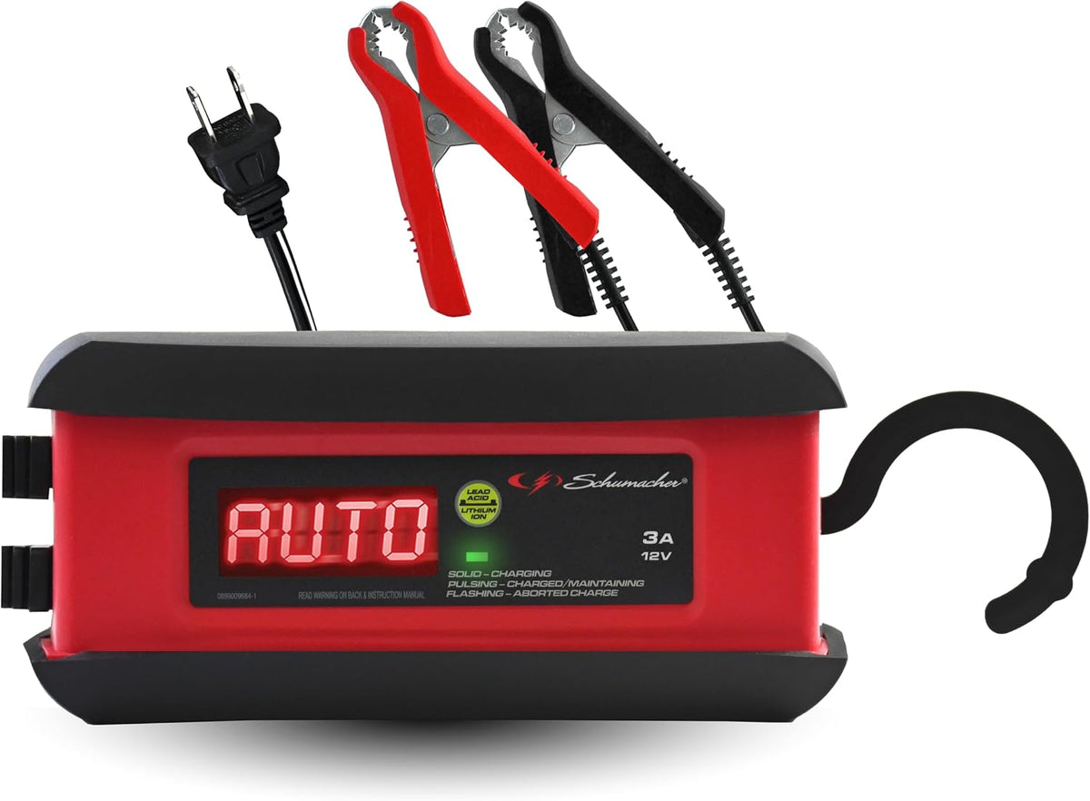 schumacher electric 3a car battery charger & maintainer, main product view
