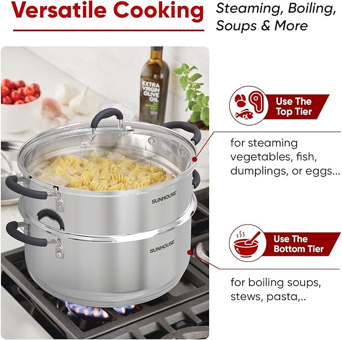 SUNHOUSE - 5.5 Quart Steamer Pots - Image 6