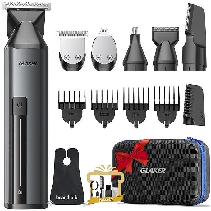 GLAKER Beard Trimmer for Men, Cordless Hair Trimmer, Electric Razor by GLAKER