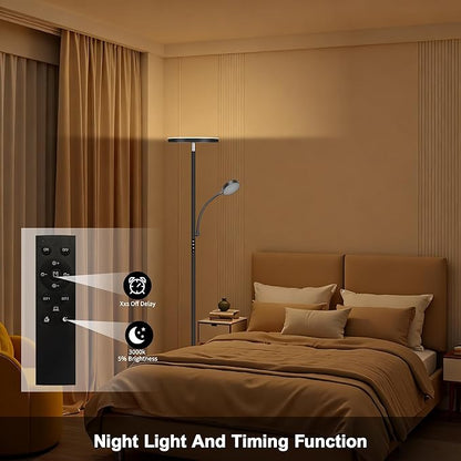 Floor Lamp-42W/4200LM Super Bright Floor Lamp, Dimmable 2-in-1 LED Floor Lamp - Image 9