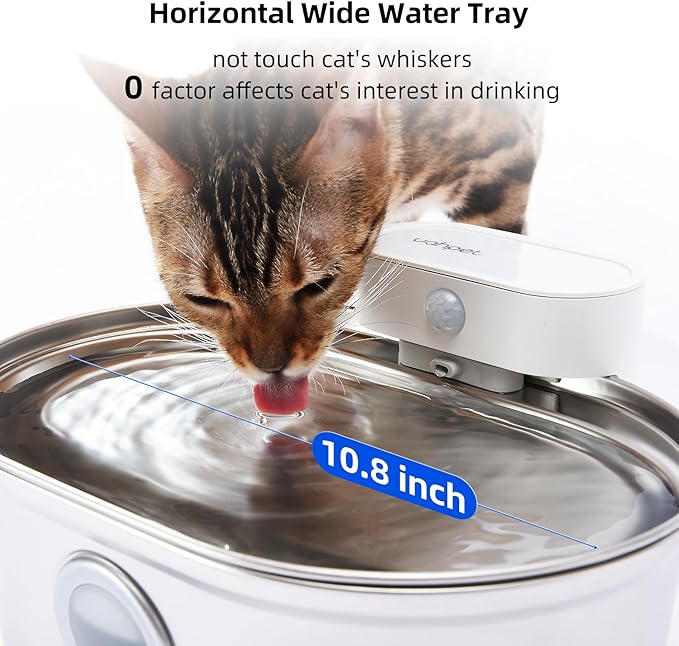 uahpet Wireless Cat Water Fountain Stainless Steel Pro, External Pump Battery - Image 9