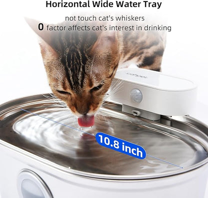 uahpet Wireless Cat Water Fountain Stainless Steel Pro, External Pump Battery - Image 9