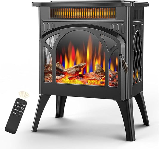 Electric Fireplace Stove, Fast Heating, 1500W X Infrared Fireplace Heater by Electactic