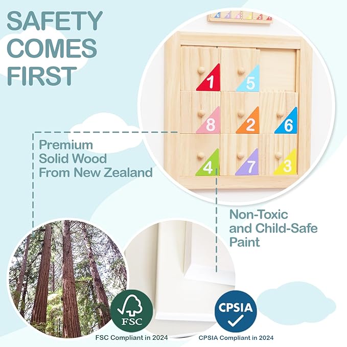Monläurd® Cloud Montessori Busy Board, Sensory Board, Wooden Toys, Wall Toys - Image 2