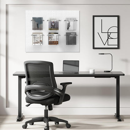 6 pair expandable literature display shelf for pegboard, side view