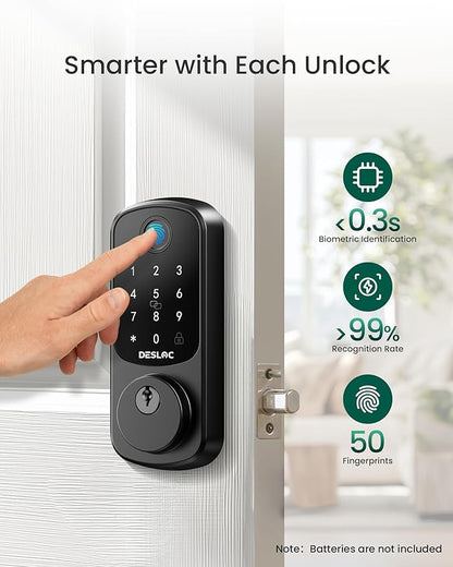 DESLOC Smart Lock B200 WiFi Version, Fingerprint Keyless Entry Door Lock - Image 4