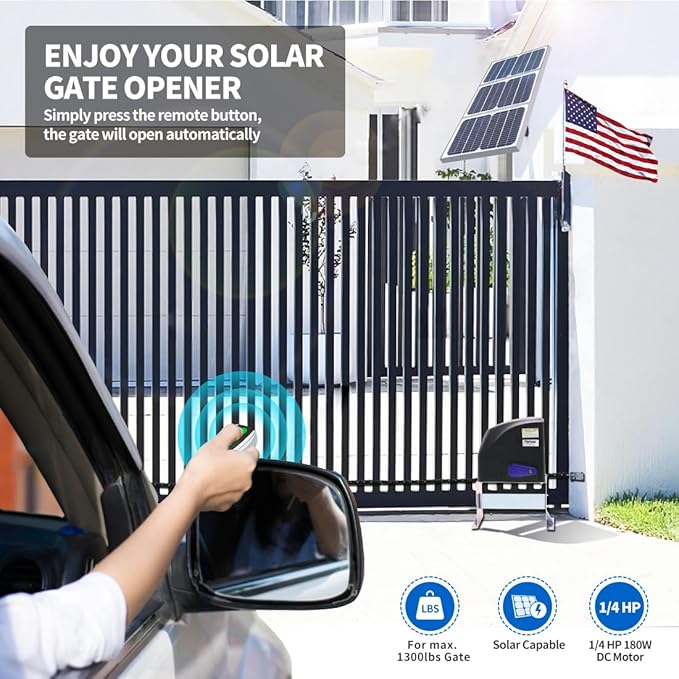 TOPENS DKC500S Solar Sliding Gate Opener Chain Drive Automatic Gate Motor - Image 2
