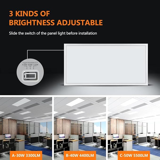 Mcacggo 30 Pack 2x4 LED Flat Panel Light 5000K-4000K-3000K & 0-10V Dimmable - Image 4