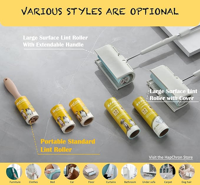 HapChron Extra Sticky Lint Roller Refills Only, Total 600 Easy Tear Sheets - Image 6
